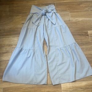 Chic Blue Wide-Leg Pants with High Waist